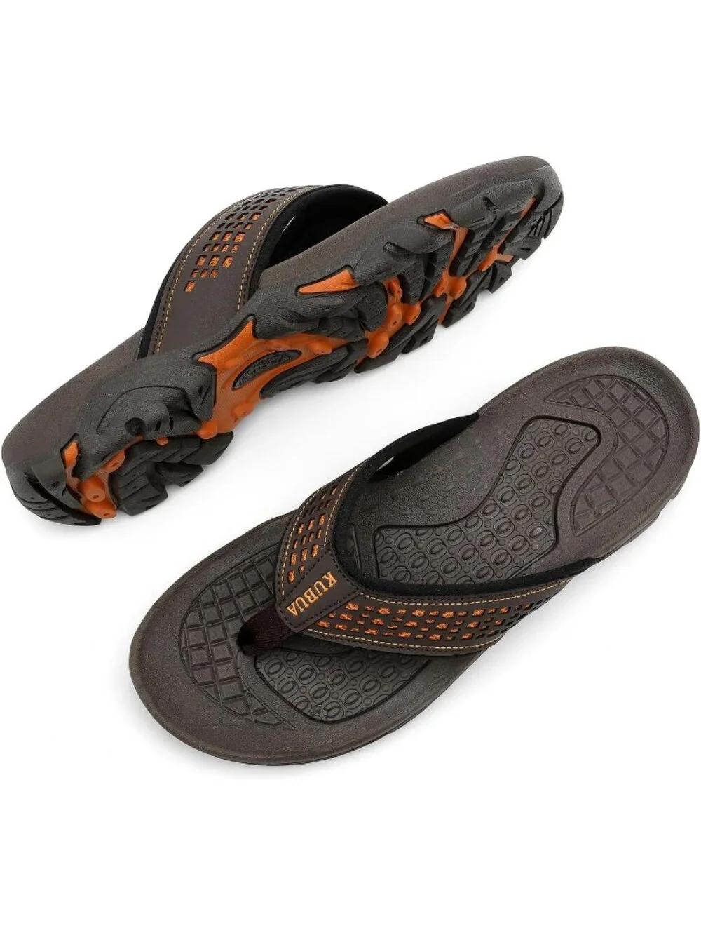 Men's Coffee Brown Beach Flip-Flops Water Outdoor Athletic Thong Sandal Slipper